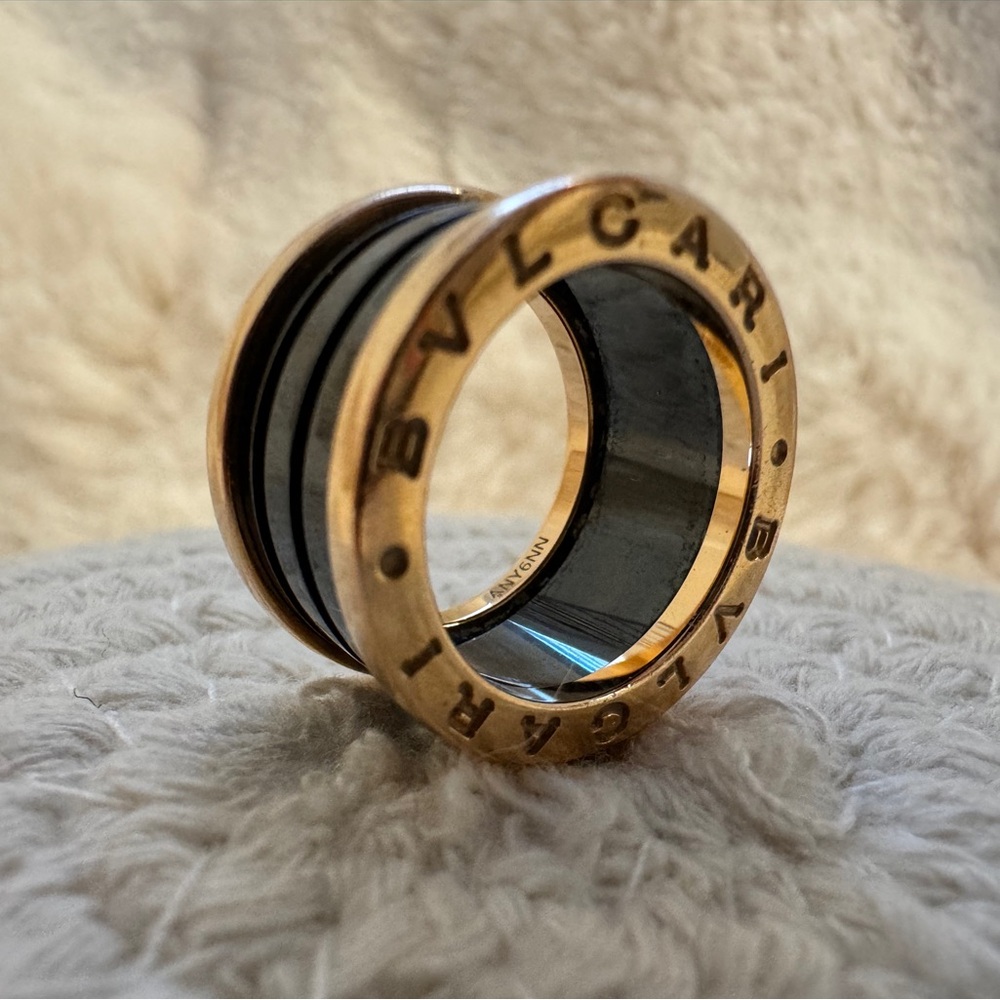 Bulgari B.zero1 Ring Black Ceramic 18k Rose Gold - Picture 12 of 13